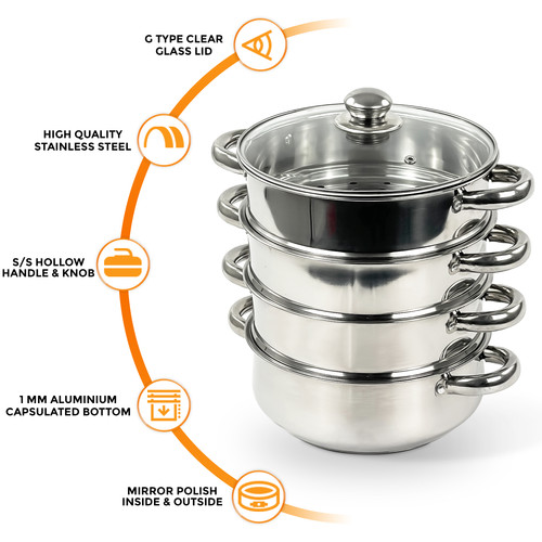 4tier 24cm steel induction - 24cm,
