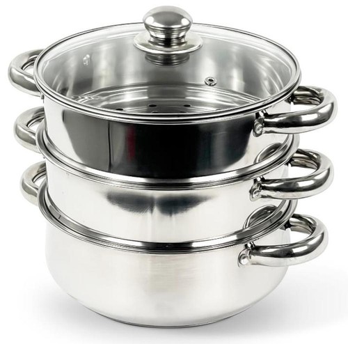 Stainless steel tier steamer - steel, 3