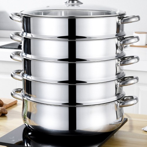 Large tier steamer stainless - 5-tier,