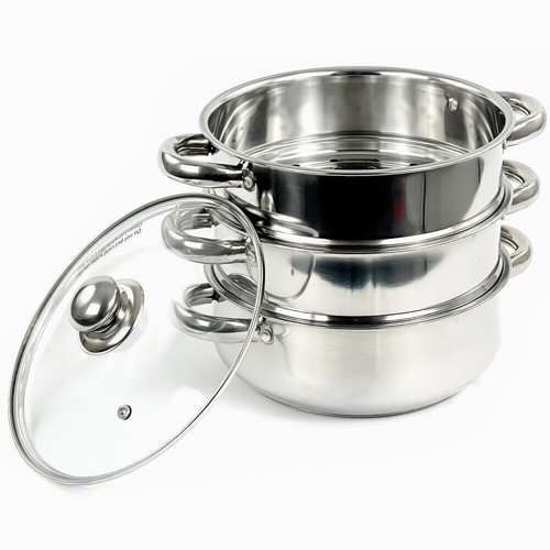 Stainless steel tier steamer - steel, 3